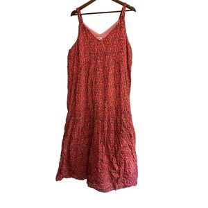 Joie XL Dress Floral Print V Neck Sleeveless‎ Summer Casual Red Pink